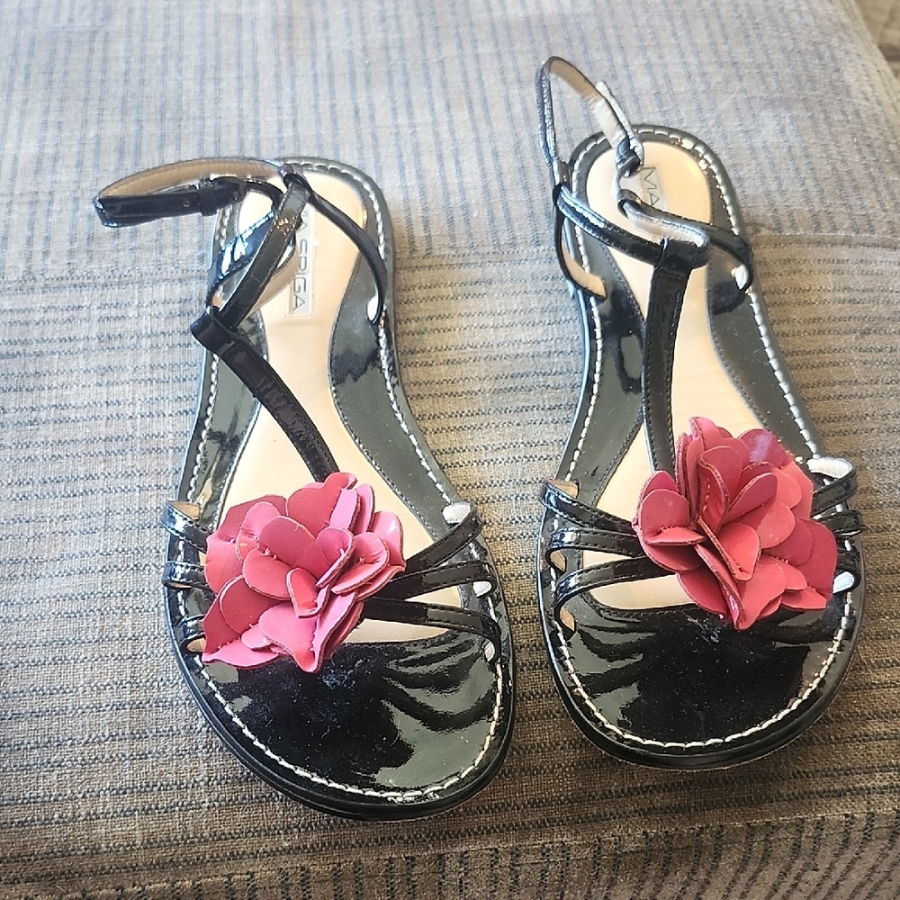 Via Spiga Black and Pink Sandals